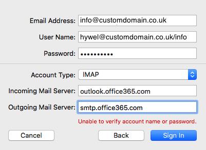 step 5 set username and mail servers